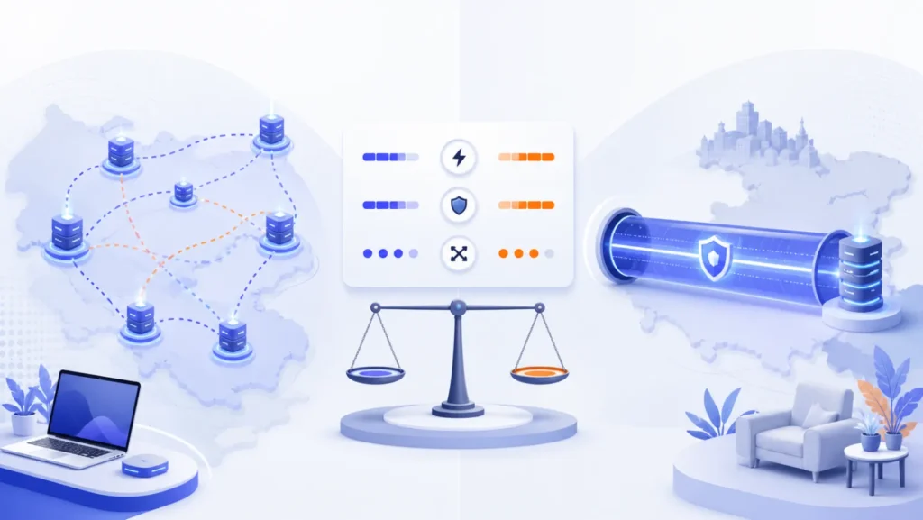 مقایسه مسیرهای چندگانه V2Ray با تونل پایدار OpenVPN