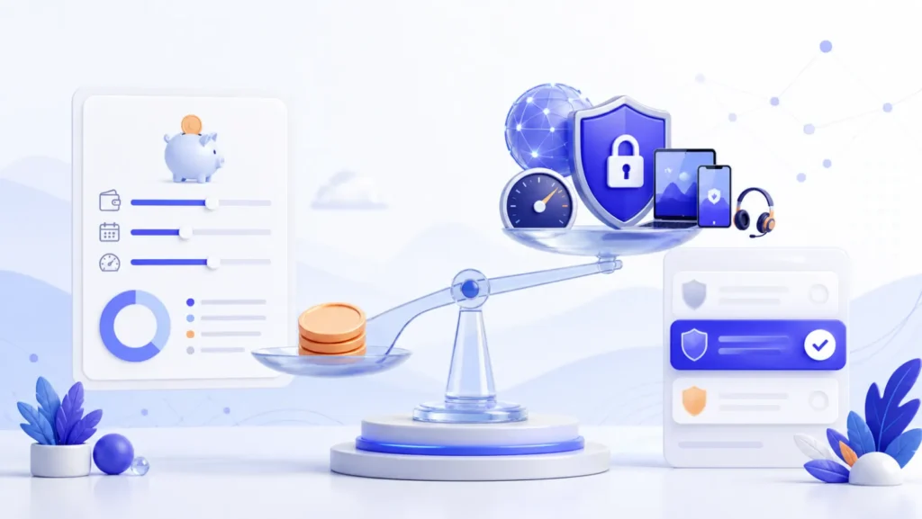 تعادل هزینه، امنیت، سرعت، تعداد دستگاه و پشتیبانی در خرید ویپیان ارزان