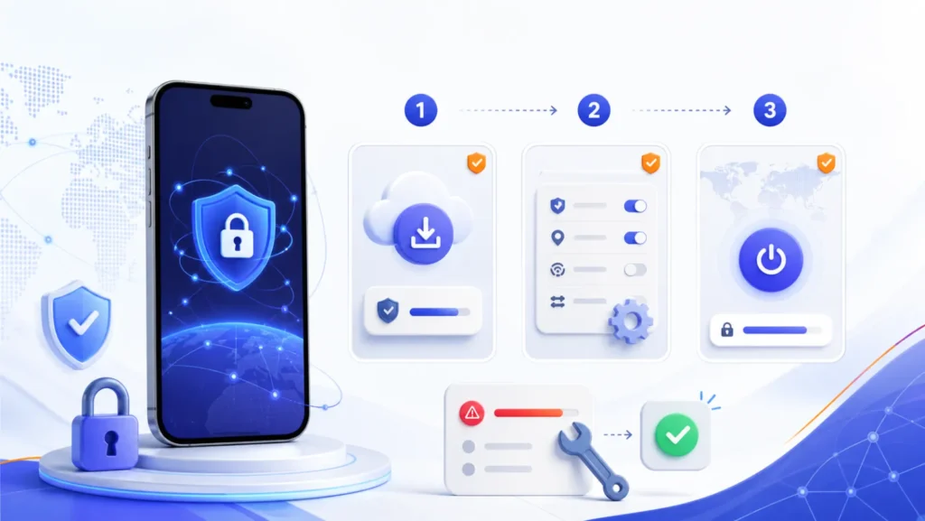 انتخاب، نصب و رفع خطای ویپیان روی آیفون