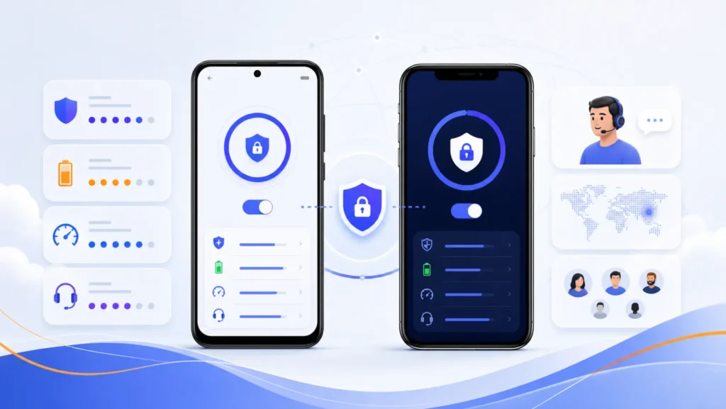 مقایسه انتخاب فیلترشکن برای دو نوع گوشی با نیازهای متفاوت
