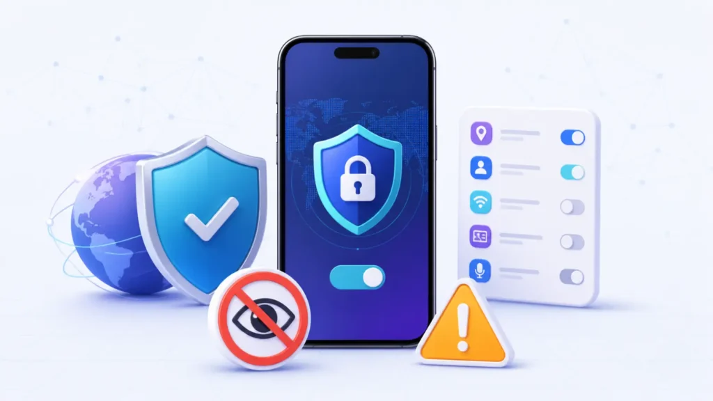 انتخاب امنتر VPN رایگان برای آیفون با بررسی مجوزها و حریم خصوصی