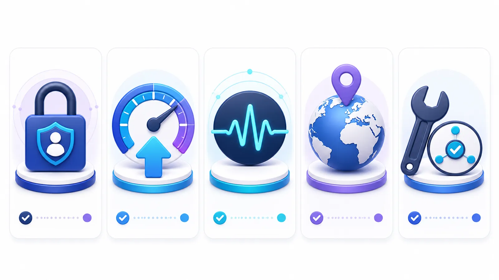 معیارهای امنیت حساب، سرعت، پایداری، انتخاب موقعیت و رفع مشکل اتصال